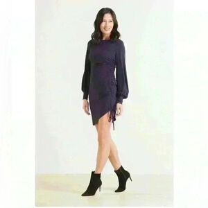 NWT- Revolve Susana Monaco Long Sleeve Ruched Bodycon Dress Sz XS Color Eggplant